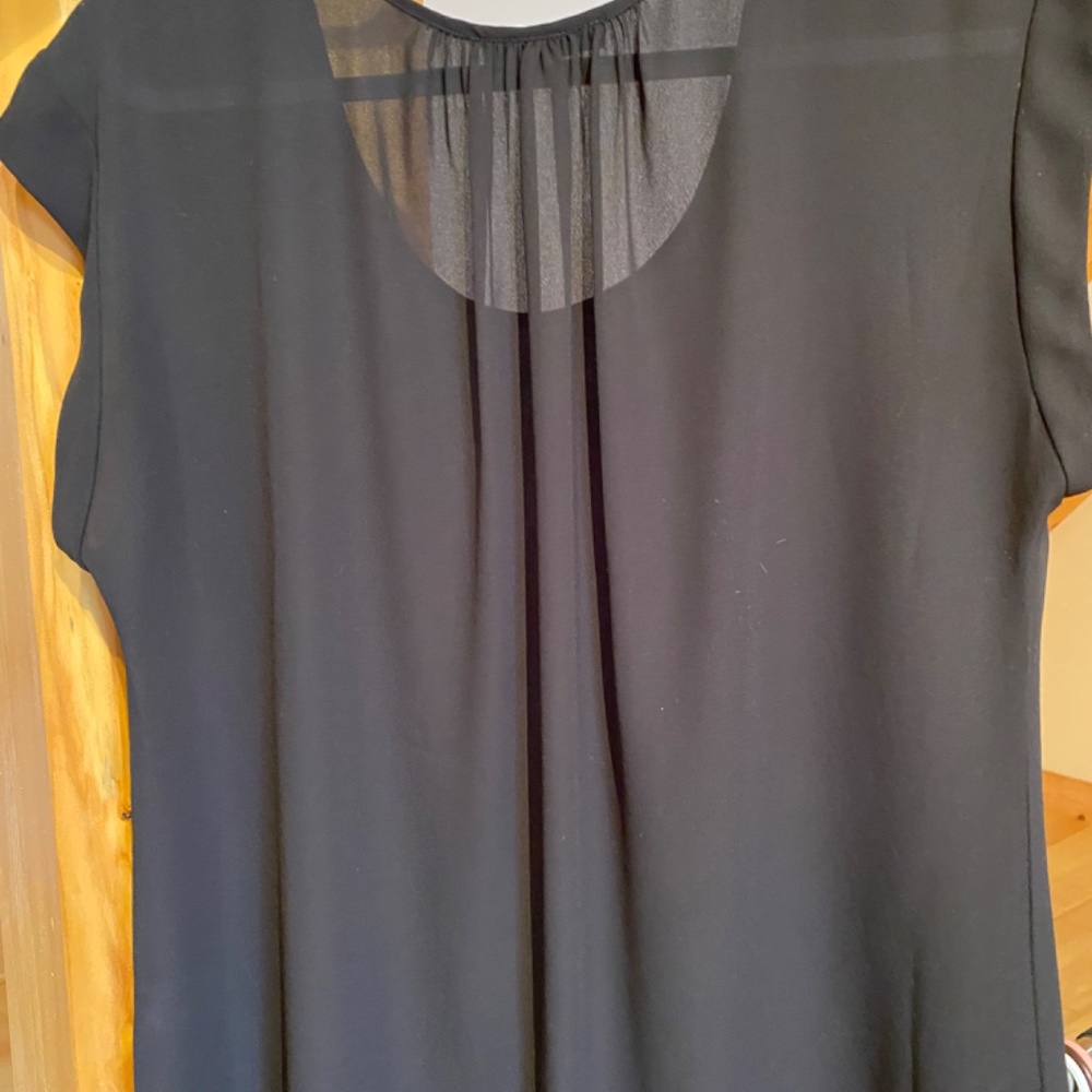 Basic Black Short Sleeve Polyester Blouse - image 5